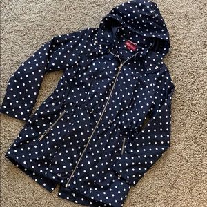 NWOT Merona Target navy polka dot rain jacket